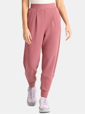 Avia Women's and Women's Plus ScubaKnit Pleat Joggers with Pockets